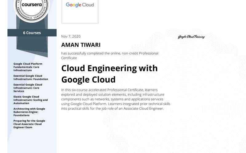 Cloud Engineering with Google Cloud Specialization